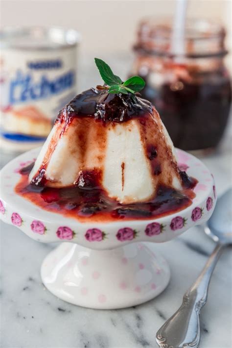 Brazilian Coconut Flan With Plum Sauce Manjar Branco Olivia S Cuisine