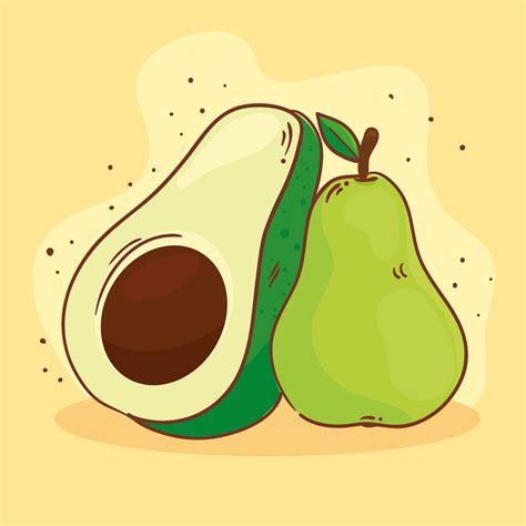 Fresh Pear And Avocado 2037102 Vector Art At Vecteezy