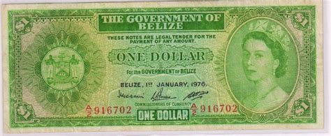 Belize 1 Dollar 1976 Used Currency Note Kb Coins And Currencies