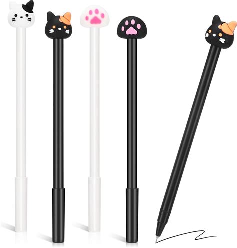 Pafuwei 4pcs Cat Pens2 Pattern Cat Cute Pens Kawaii Pens Cat Claw Pen