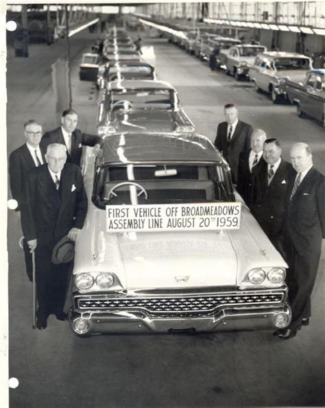 1959 Ford Tank Fairlane First Off Broadmeadows Assembly Press Photo