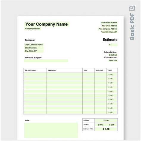 estimate template customize  jobber  tools