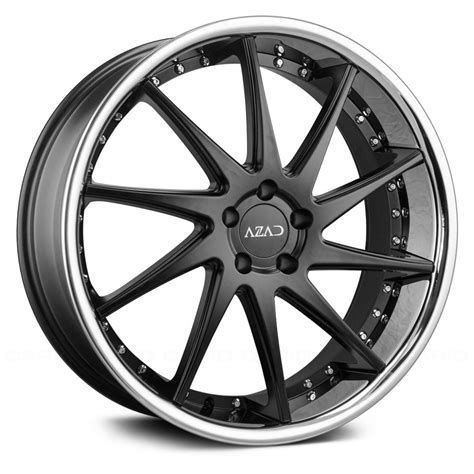 Azad Az Wheels Semi Matte Black With Chrome Ss Lip Rims