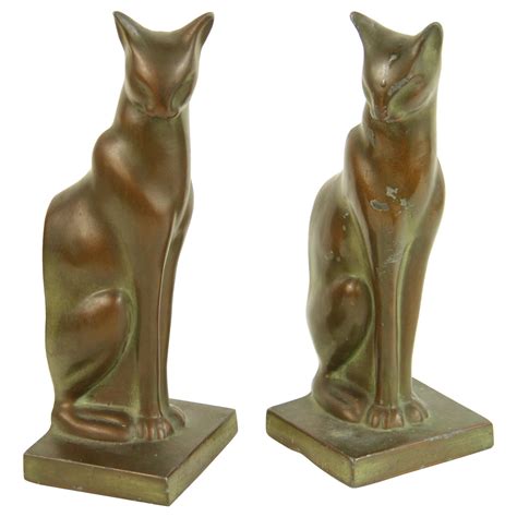 Pair Of Art Deco Siamese Cat Bookends For Sale At Stdibs Bronze Cat