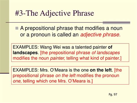 Prepositional Phrases As Adjectives