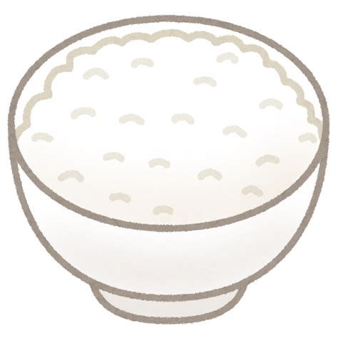 無料イラスト かわいいフリー素材集 お茶碗に入ったご飯のイラスト