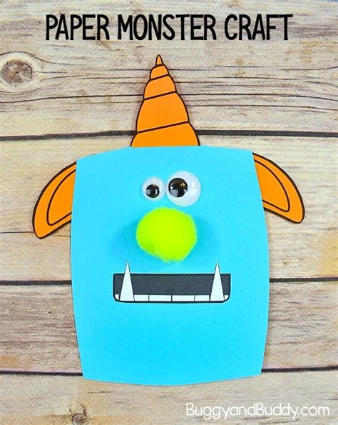 Paper Monster Craft For Kids Buggy And Buddy