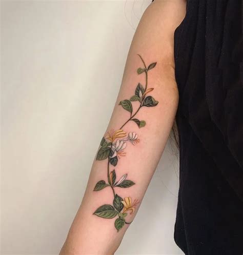 Honeysuckle Flower Tattoo Designs To Blossom In