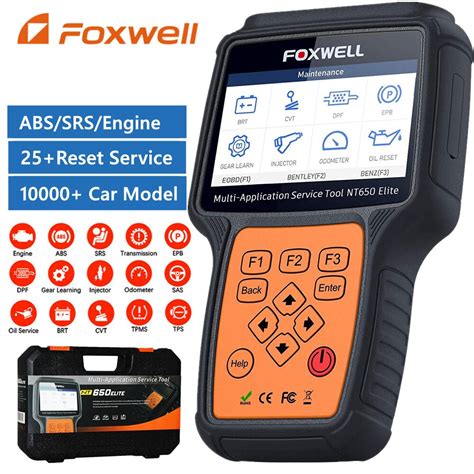 Foxwell NT650 Elite OBD2 Code Reader Scanner TPS BRT A F Adjust DPF OBD