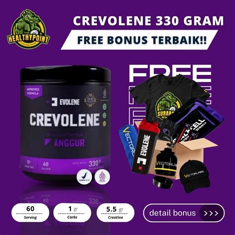 Jual Evolene Crevolene Creatine Monohydrate 330 Gram 300 Gram Shopee