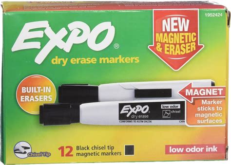 Amazon Expo Magnetic Dry Erase Marker With Eraser Chisel Tip