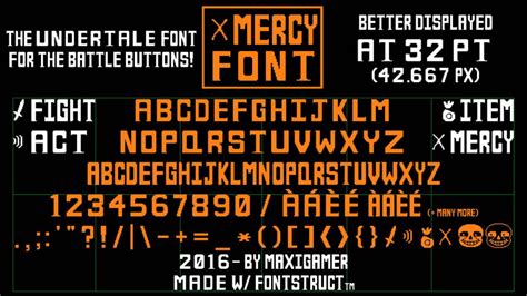 MERCY Font, the UNDERTALE font for battle buttons! by MaxiGamer on ...