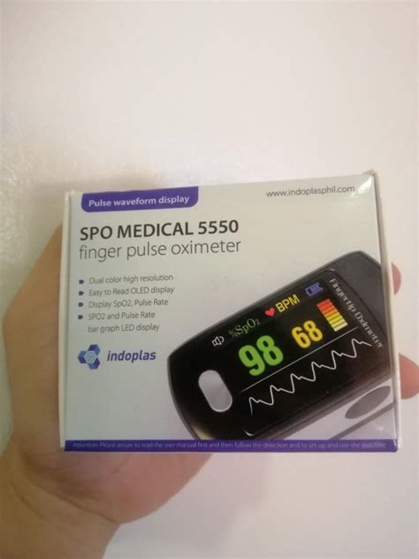 New Indoplas Oximeter Finger Pulse Health Nutrition Medical