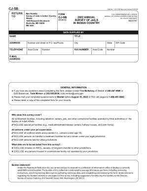 Fillable Online 2022 Annual Survey Of Jails In Indian Country