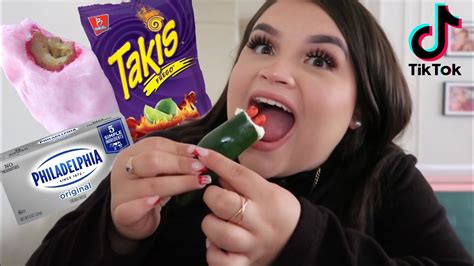 Trying Viral Tiktok Snacks Pickles W Cotton Candy JalapeÑo With