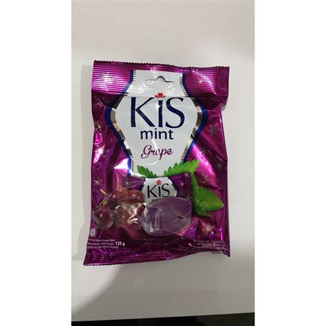 Jual Permen Kis Mint Grape 1 Bungkus 125 Gram Kiss Ungu Anggur