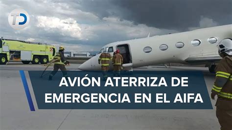 Avi N De La Fgr Aterriza De Emergencia En El Aifa Por Fallas Youtube