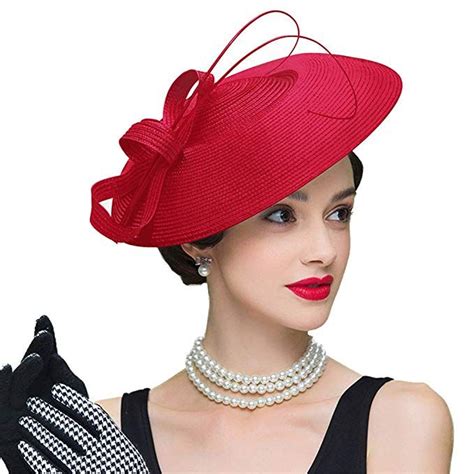 Fadves Fascinators Pillbox Hat Weddings Women Straw Fedora Vintage