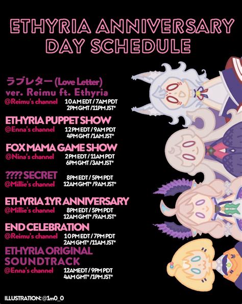 Yanyan On Twitter RT EnnaAlouette Ethyria Anniversary Day Schedule