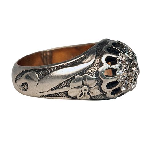 Art Nouveau Diamond Silver Ring At 1stdibs