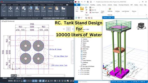 Reinforce Concrete Water Tank Stand For 10000 Liters Of Water Design In