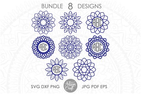 Mandala Monogram Svg Mandala Monogram Frame Floral Mandala By Artisan