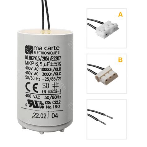 Condensateur 6 5uF compatible 6µF pour moteur volet Bubendorff avec