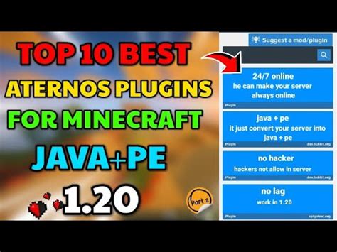 Top 10 Best Aternos Plugins For Minecraft Java Pe 1 20 Plugins For