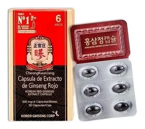 Suplemento em 30 cápsulas de ginseng vermelho coreano ENERGIZING