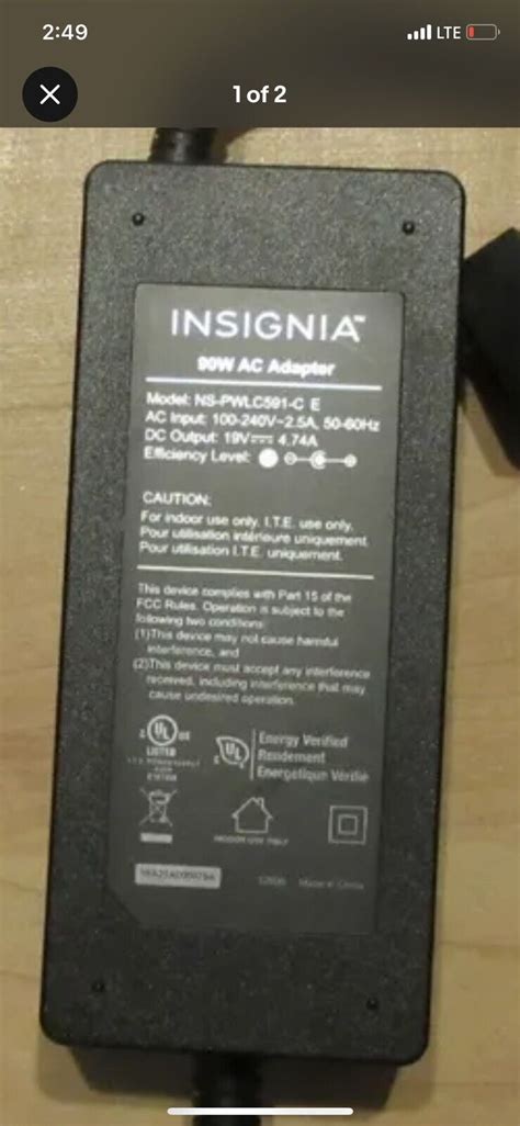 Insignia Universal Laptop 90w Charger Ns Pwlc591 Power Block Only No Tips Ebay