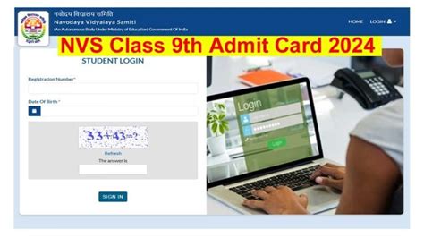 NVS Class 9th 11th Admit Card 2024 Out Cbseitms Nic In Navodaya