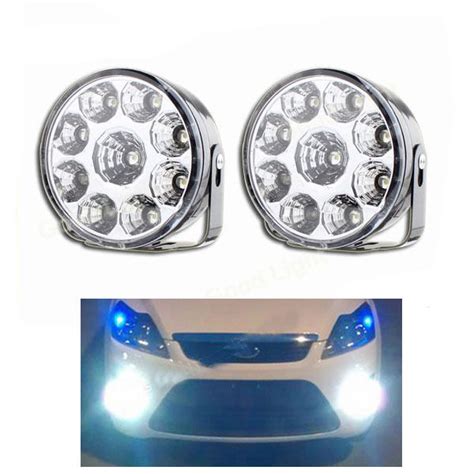 2 X 9 Led DRL Ronda Coche Auto Luz Corriente Diurna Niebla Brillante