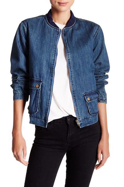 Womens Denim Bomber Jacket At Katherine Santistevan Blog