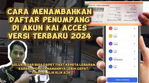 CARA MENAMBAHKAN DAFTAR PENUMPANG DI AKUN KAI ACCES VERSI TERBARU 2024