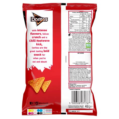 Doritos Chilli Heatwave Tortilla Chips Crisps 48g One Stop