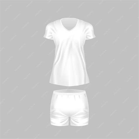 Premium Vector Realistic Mockup Of Women Tshirt Tunic And Fashion Shorts