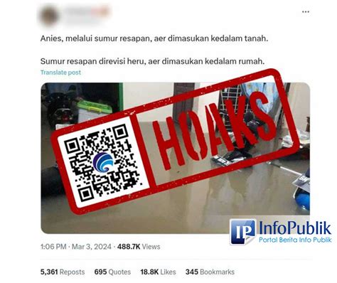 Infopublik Cek Fakta Sumur Resapan Saat Dipimpin Heru Budi Air