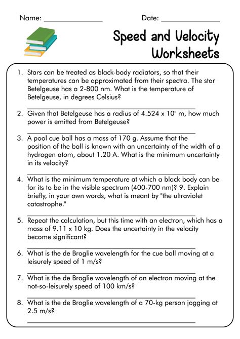 Practice Speed And Velocity Worksheet