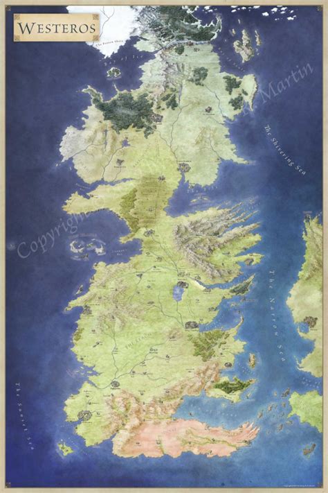 The Official Map of Westeros - Fantastic Maps