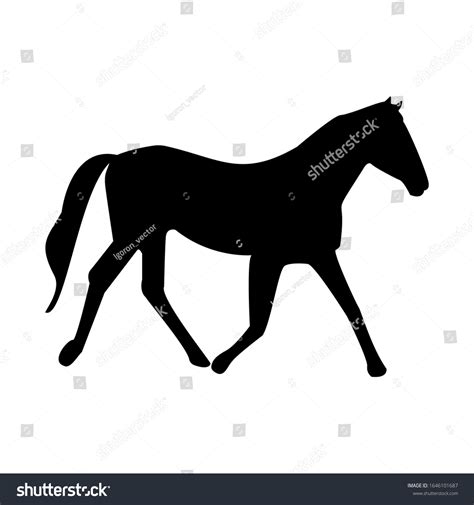 Silhouette Horse Black White Illustration On Stock Vector (Royalty Free ...