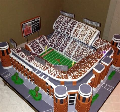 A Cake Made To Look Like A Football Stadium