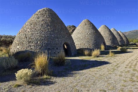 Usa Nevada View Of Ward Charcoal Ovens State Historic Park Stock Photo