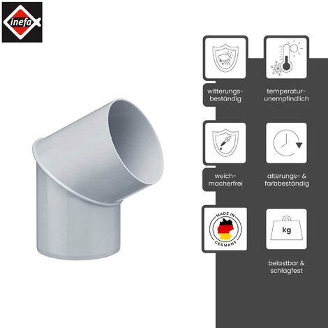 INEFA Regenrohrbogen 60 Grad für Fallrohr PVC Verbindungsstück