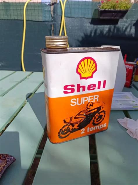 Ancien Bidon Huile Litres Shell Super Temps Eur Picclick Fr