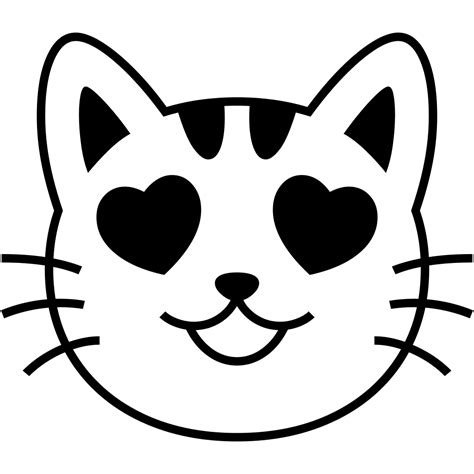 Coloriage Moji Chat Souriant Avec Des Yeux En Forme De C Ur Imprimer