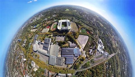 Luftaufnahme Dortmund Fish Eye Perspektive Messegelände und Arena