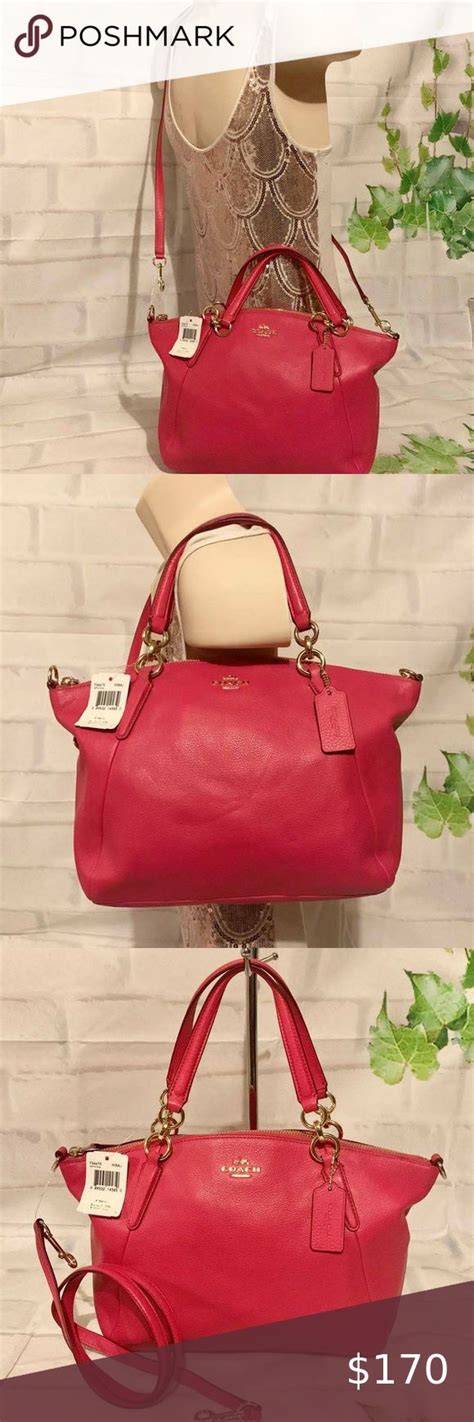 Coach F Pink Ruby Kelsey Small Leather Satchel Msrp Pink