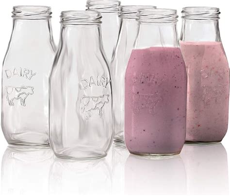 Amazon Circleware Country Milk Bottles Set Of 6 Drinking Glasses