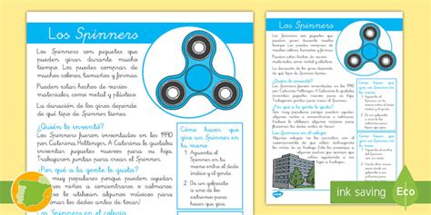 Hoja Informativa Los Spinners Teacher Made Twinkl