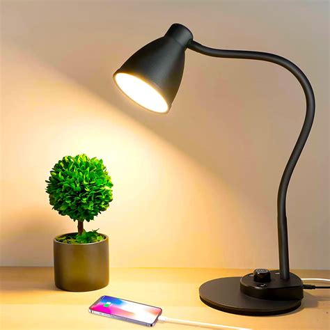 Bohon Led Desk Lamp With Usb Charging Port 3 Color Modes Dimmable